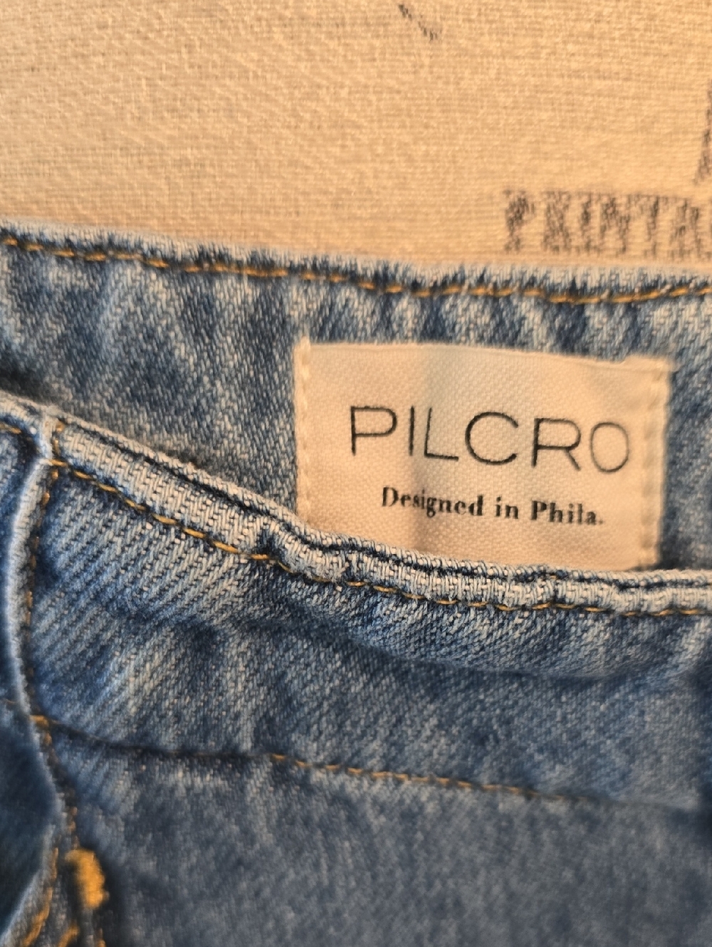 Pilcro Wide-Leg Flare Jeans in Light Blue Denim - Picture 2 of 9